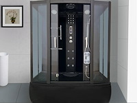 Stoomcabine met massagebad - rechthoekig - zwart bad met zwarte cabine 170x85x220 cm - afbeelding 4 van  4