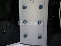 Stoomcabine met whirlpool massagebad - halfrond - wit bad met zwarte cabine 135x135x220 cm - afbeelding 10 van  10