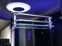 Stoomcabine met whirlpool massagebad - halfrond - wit bad met zwarte cabine 135x135x220 cm - afbeelding 6 van  10