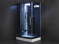 Stoomcabine rechthoekig - zwarte cabine met witte bodemplaat 120x90x215 cm (linkse opstelling) - afbeelding 3 van  3