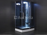 Stoomcabine rechthoekig - zwarte cabine met witte bodemplaat 120x90x215 cm (rechtse opstelling) - afbeelding 3 van  3