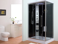 Stoomcabine rechthoekig - zwarte cabine met witte bodemplaat 130x95x230 cm - afbeelding 5 van  5