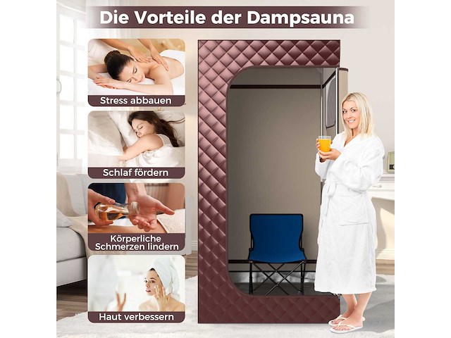 Stoomsauna, thuissauna, geïntegreerde saunacabine met 3-liter stoomgenerator - afbeelding 5 van  5