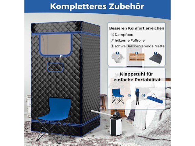 Stoomsauna, thuissauna, geïntegreerde saunacabine met 3-liter stoomgenerator - afbeelding 11 van  11