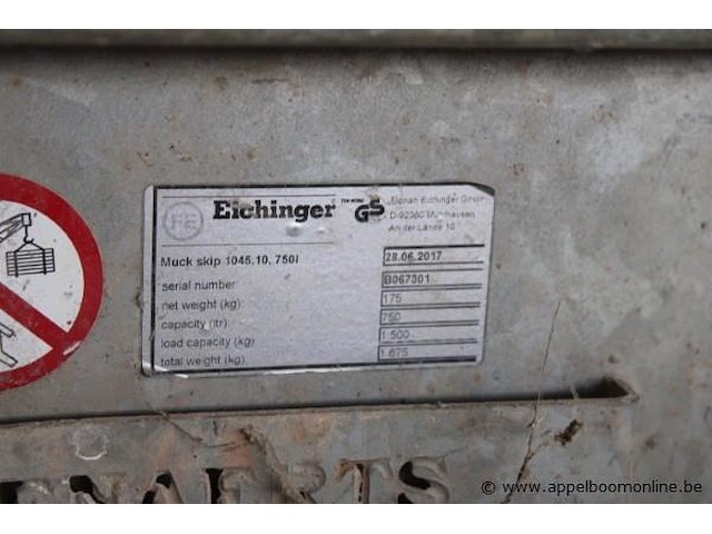 Stortbak, eichinger, 1045.10, 750l - afbeelding 2 van  2