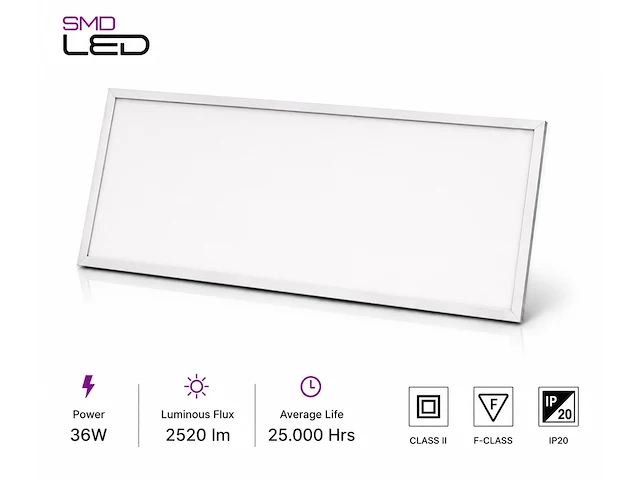 Strak led paneel – 36w – 4200k neutraal wit – ip20 – zodiac-36 (8 stuks) - afbeelding 4 van  5