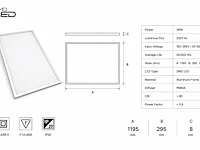 Strak led paneel – 36w – 4200k neutraal wit – ip20 – zodiac-36 (8 stuks) - afbeelding 5 van  5