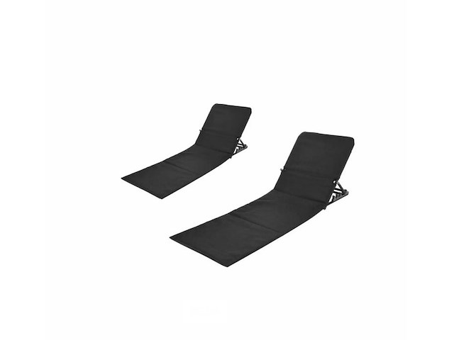Strandmat opvouwbaar- strandstoel - 2 stuks - grijs - afbeelding 1 van  2