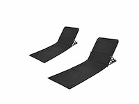 Strandmat opvouwbaar- strandstoel - 2 stuks - grijs - afbeelding 1 van  2
