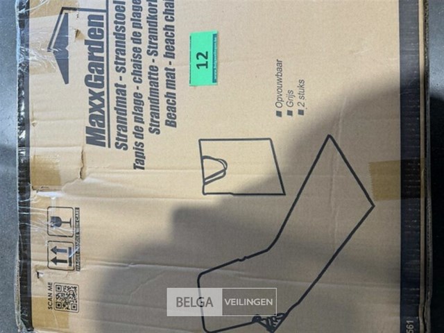 Strandmat opvouwbaar- strandstoel - 2 stuks - grijs - afbeelding 2 van  2