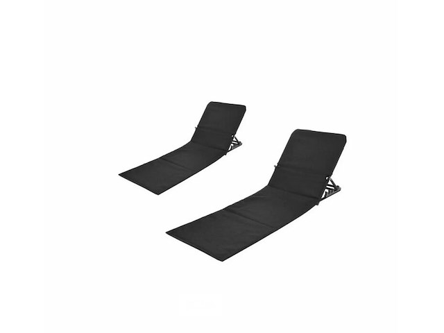Strandmat opvouwbaar- strandstoel - 2 stuks - grijs - afbeelding 1 van  3