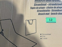 Strandmat opvouwbaar- strandstoel - 2 stuks - grijs - afbeelding 3 van  3