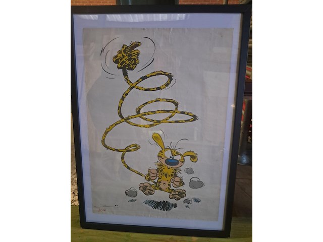 Striptekening marsupilami in kader h 730 mm b 530 mm - afbeelding 1 van  3