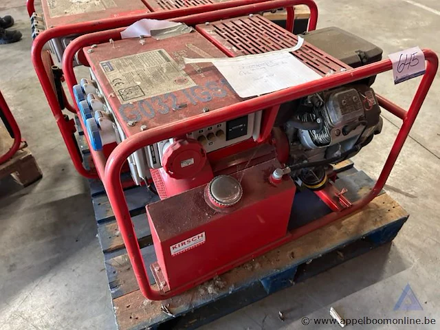 Stroomgenerator kirsch (d+e) 6 bsve, 6 kva, 400 v en 230 v uitgangsspanning, 124 kg bouwjaar 2007, 4,8 kw. werking niet gekend. - afbeelding 1 van  2