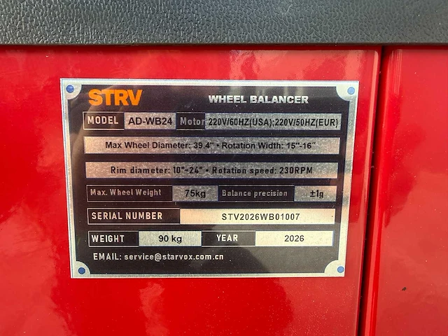 Strv - ad-wb24 - balanceer machine - banden balanceer machine - afbeelding 2 van  14