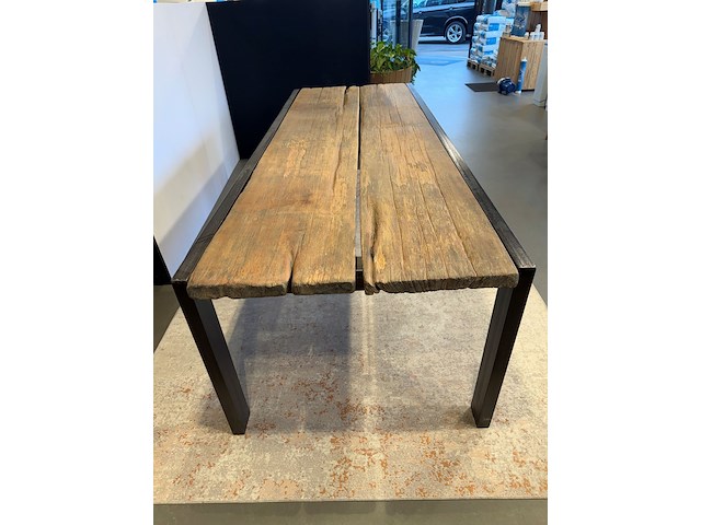 Studio 82 tafel - staal - oud eiken - afbeelding 1 van  6
