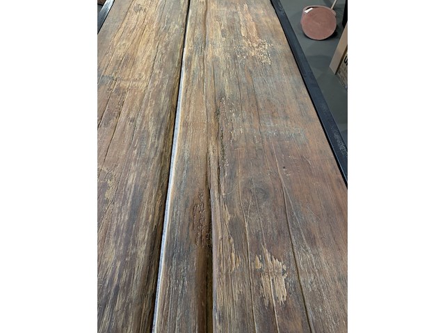 Studio 82 tafel - staal - oud eiken - afbeelding 4 van  6