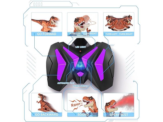 Stunt t-rex op afstand met spray - afbeelding 5 van  5