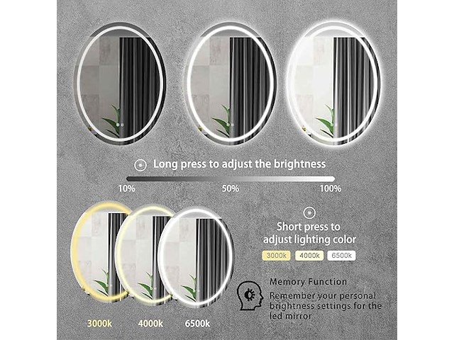 Sunrik led-badkamerspiegel - afbeelding 4 van  5