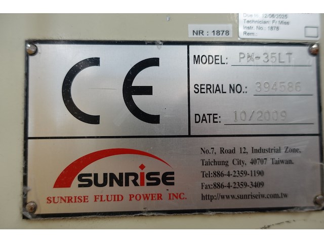 Sunrise ponsmachine (model pm-35lt bouwjaar 10/2009) - afbeelding 4 van  14