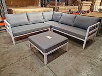 Suns - hoeklounge set barolo wit met kussens lichttgrijs