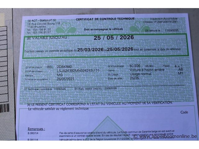 Suv mg, rxk, lsja24392mn024243, 1e insch 25/05/2021, 1490cm³, 119kw, plug-in hybride, euro 6d, 57114km, inschrijvingsbewijs deel i en ii, keuringsbewijs (geldig tot 25/05/2026), gelijkvormigheidsattest - afbeelding 17 van  25