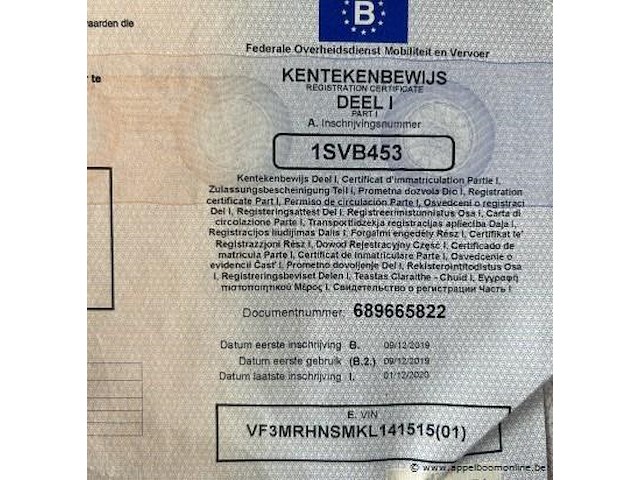 Suv peugeot, 5008, vf3mrhnsmkl141515, 1e insch 09/12/2019, 1199cm³, 96kw, benzine, euro 6d, 115974km, inschrijvingsbewijs deel i, keuringsbewijs (geldig tot 26/11/2026), gelijkvormigheidsattest - afbeelding 15 van  25