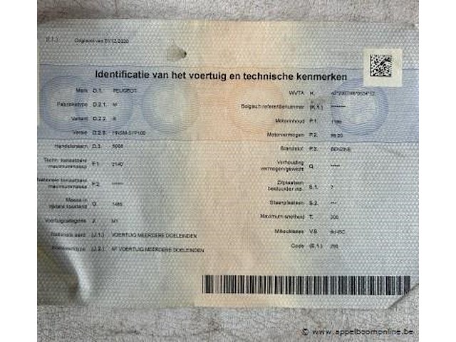 Suv peugeot, 5008, vf3mrhnsmkl141515, 1e insch 09/12/2019, 1199cm³, 96kw, benzine, euro 6d, 115974km, inschrijvingsbewijs deel i, keuringsbewijs (geldig tot 26/11/2026), gelijkvormigheidsattest - afbeelding 16 van  25