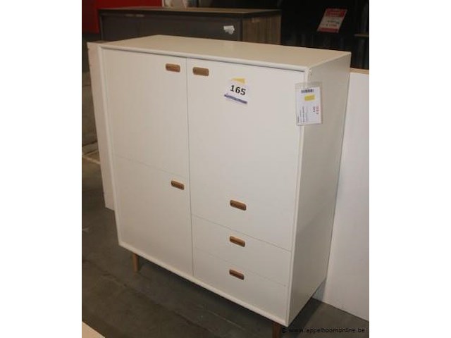 Svea highboard met 3 deuren en 3 laden in eik/wit - afbeelding 1 van  2
