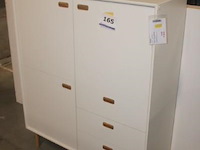 Svea highboard met 3 deuren en 3 laden in eik/wit - afbeelding 1 van  2