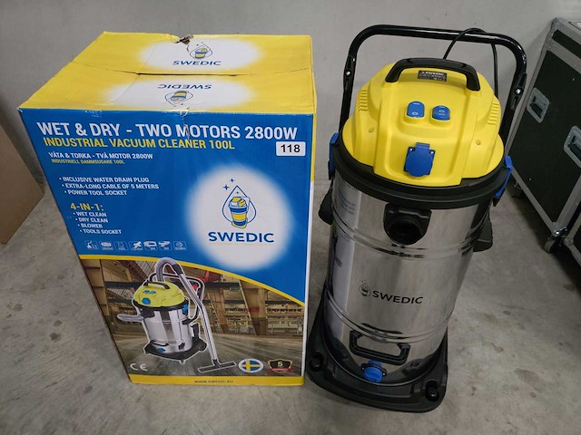 Swedic - industrial vacuum cleaner 100l - floor cleaner - afbeelding 1 van  2