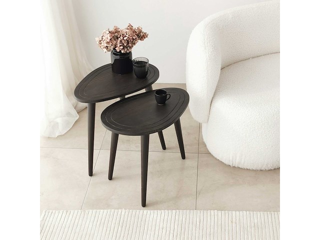 Sweet bijzettafel (2 stuks) | beukenhouten body | antraciet - afbeelding 1 van  7