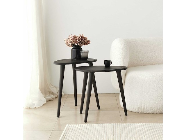 Sweet bijzettafel (2 stuks) | beukenhouten body | antraciet - afbeelding 2 van  7