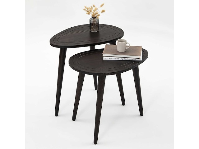 Sweet bijzettafel (2 stuks) | beukenhouten body | antraciet - afbeelding 5 van  7