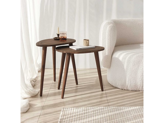 Sweet bijzettafel (2 stuks) | beukenhouten body | walnoot - afbeelding 2 van  7