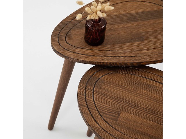Sweet bijzettafel (2 stuks) | beukenhouten body | walnoot - afbeelding 5 van  7