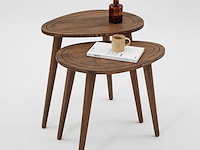 Sweet bijzettafel (2 stuks) | beukenhouten body | walnoot - afbeelding 6 van  7
