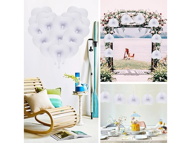 Sxuuxb waaiers voor bruiloft, 100 stuks - afbeelding 5 van  5