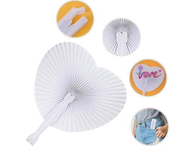 Sxuuxb waaiers voor bruiloft, 100 stuks - afbeelding 3 van  5