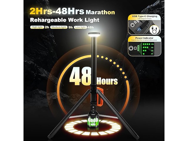 Sylstar 360° oplaadbare ledlamp - afbeelding 2 van  7