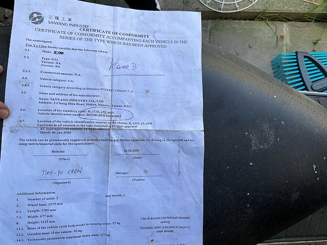 Sym sym g5j scooter - afbeelding 8 van  8