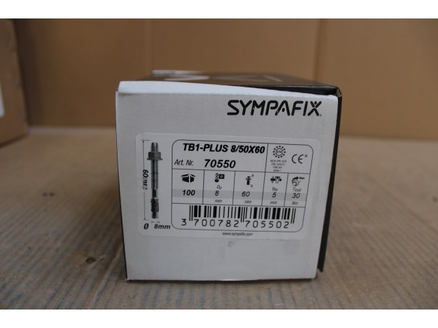 Sympafix doorsteekanker tb1-plus 8/5x60, verzinkt (100st) - afbeelding 1 van  2