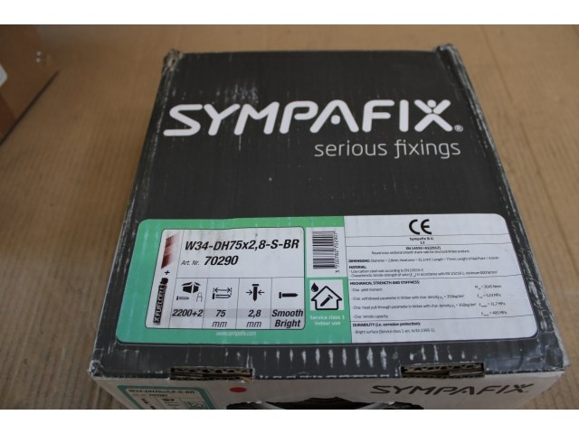 Sympafix nagel en gas blank, glad w34-dh75x2,8-s-br (2200 st) - afbeelding 2 van  3