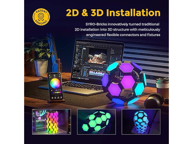 Syro-bricks 3d hexagon lights (20 stuks) - afbeelding 6 van  6