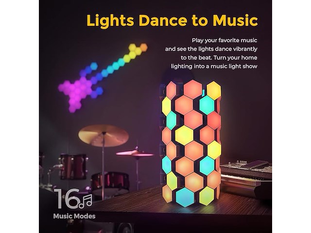 Syro-bricks 3d hexagon lights (72 stuks) - afbeelding 5 van  7