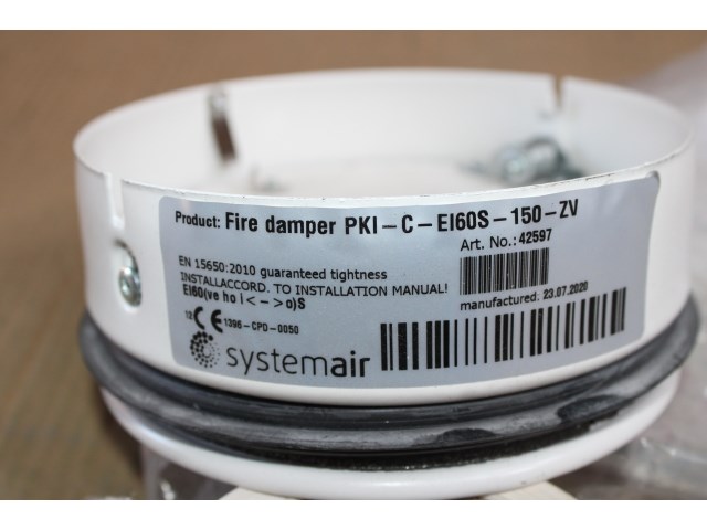 Systemair brandwerende vlinderklep ø150 - afbeelding 2 van  2