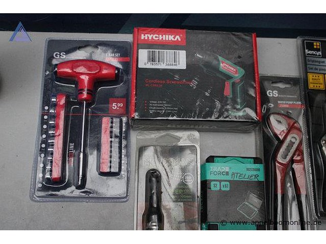 T-bar set - gs - 22 pieces cordless screwdriver - hychika - ml-cd29b professional marking tool - marxman - deep hole bit set - trade force - atelier water pump pliers - gs - 250mm gripzangenset - sencys - 3-delig - afbeelding 2 van  2