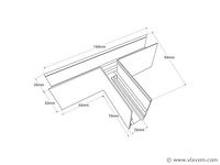 T-connector voor opbouwmagnetische rails 20 mm - horizontaal (x4) - afbeelding 4 van  4