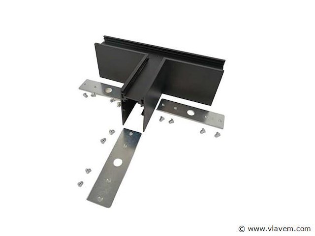T-connector voor opbouwmagnetische rails 20 mm - horizontaal (x4) - afbeelding 3 van  4