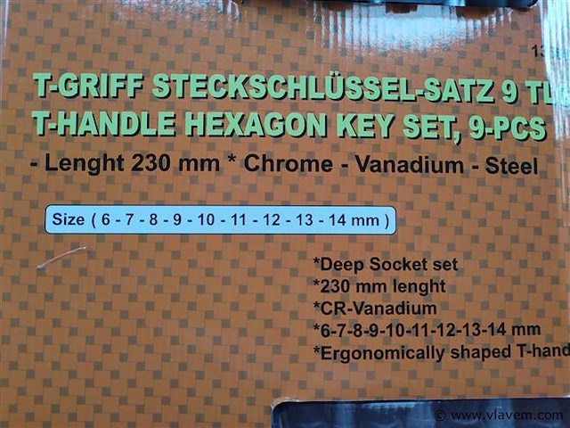 T-grip doppenset 9 delig - afbeelding 5 van  6